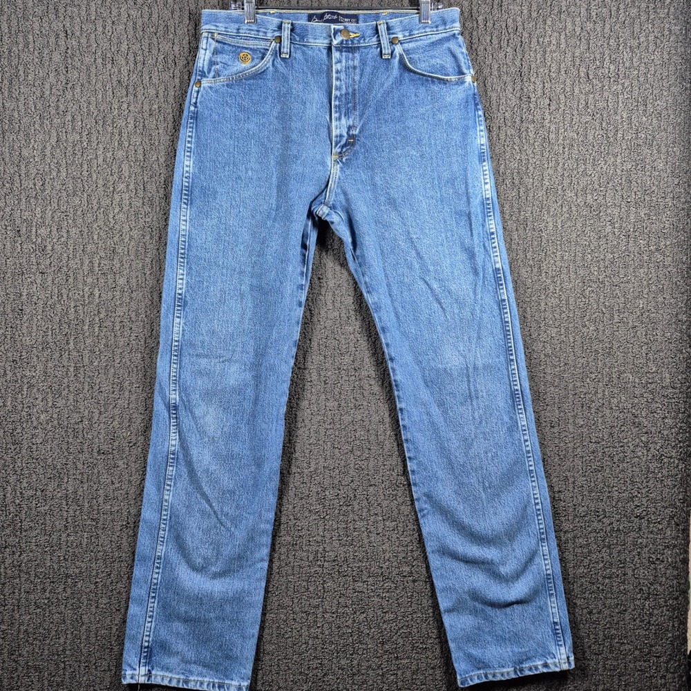 Wrangler George Strait Cowboy Cut Jeans Mens 33x34 Blue Denim Straight 13MGSHD